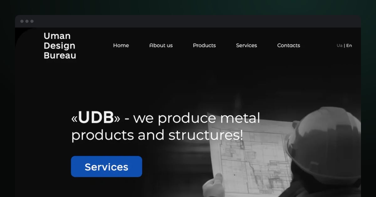 UKB metalworking bureau website — custom design, admin panel and SEO case