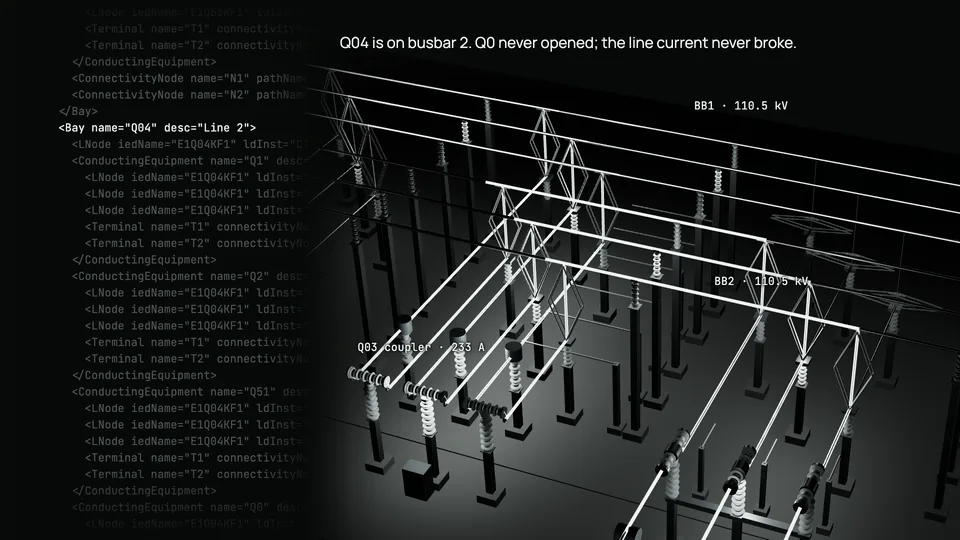 After the on-load transfer: line 2 runs through busbar 2 and the coupler; the line breaker never opened.