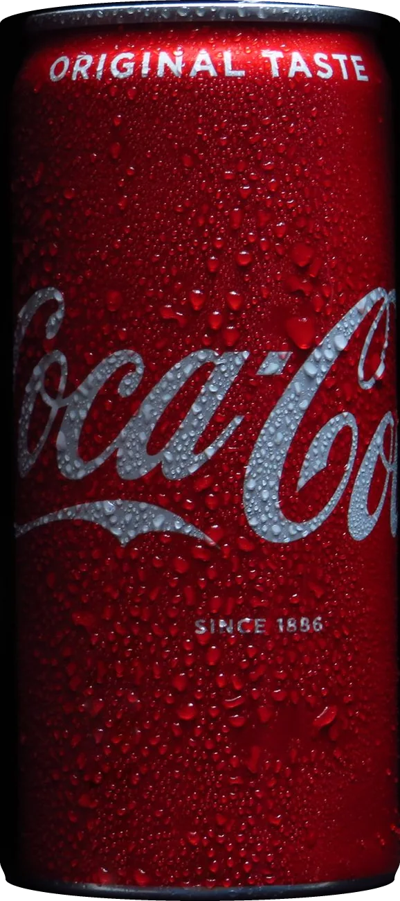 Coca-Cola Original Taste can, cold, covered in condensation