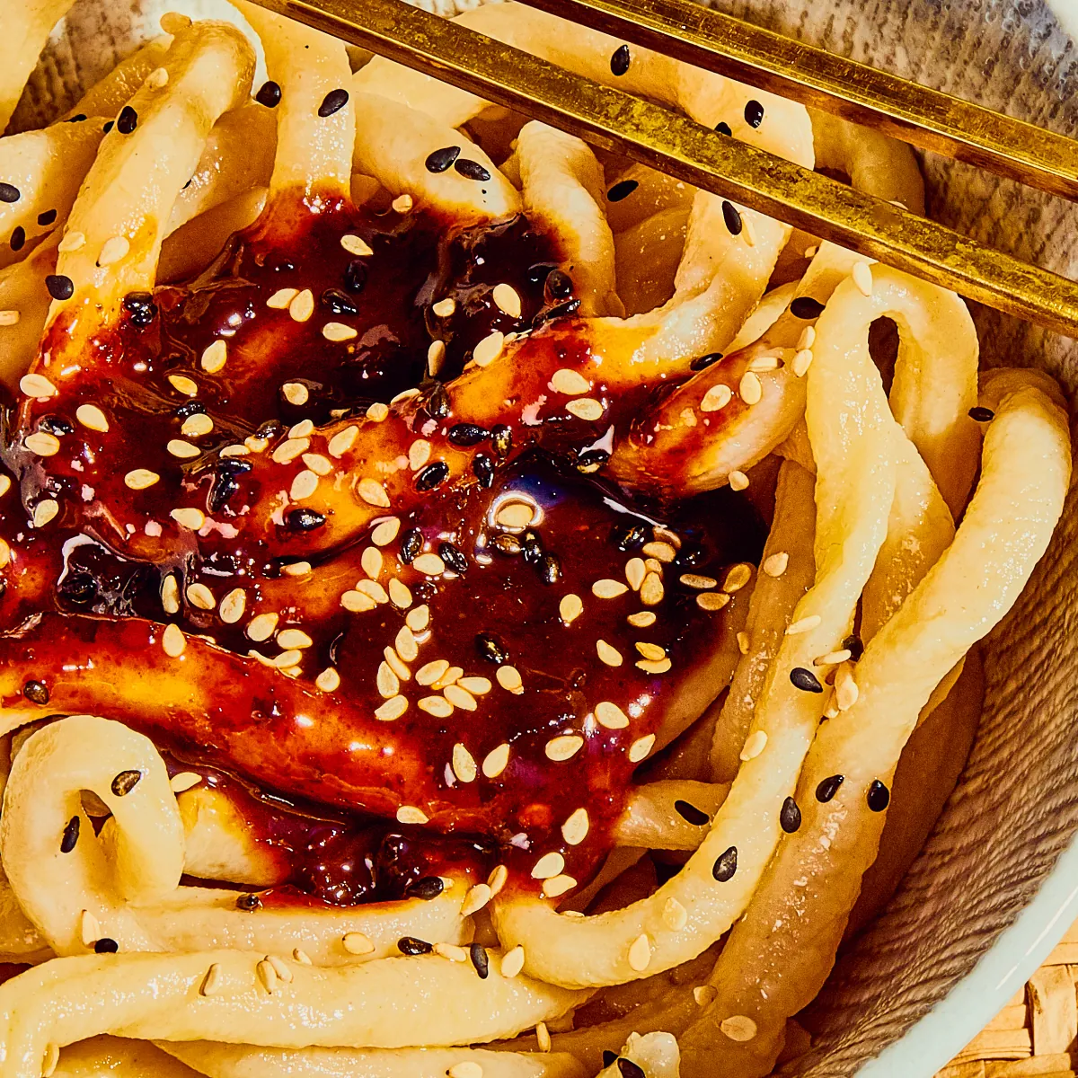 Noodles with Sweet + Spicy Sichuan Chili Sauce